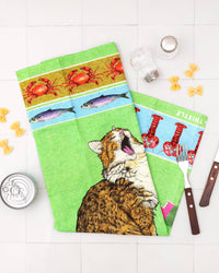 Feed The Cat Tea Towel | 100% Cotton Dish Towel