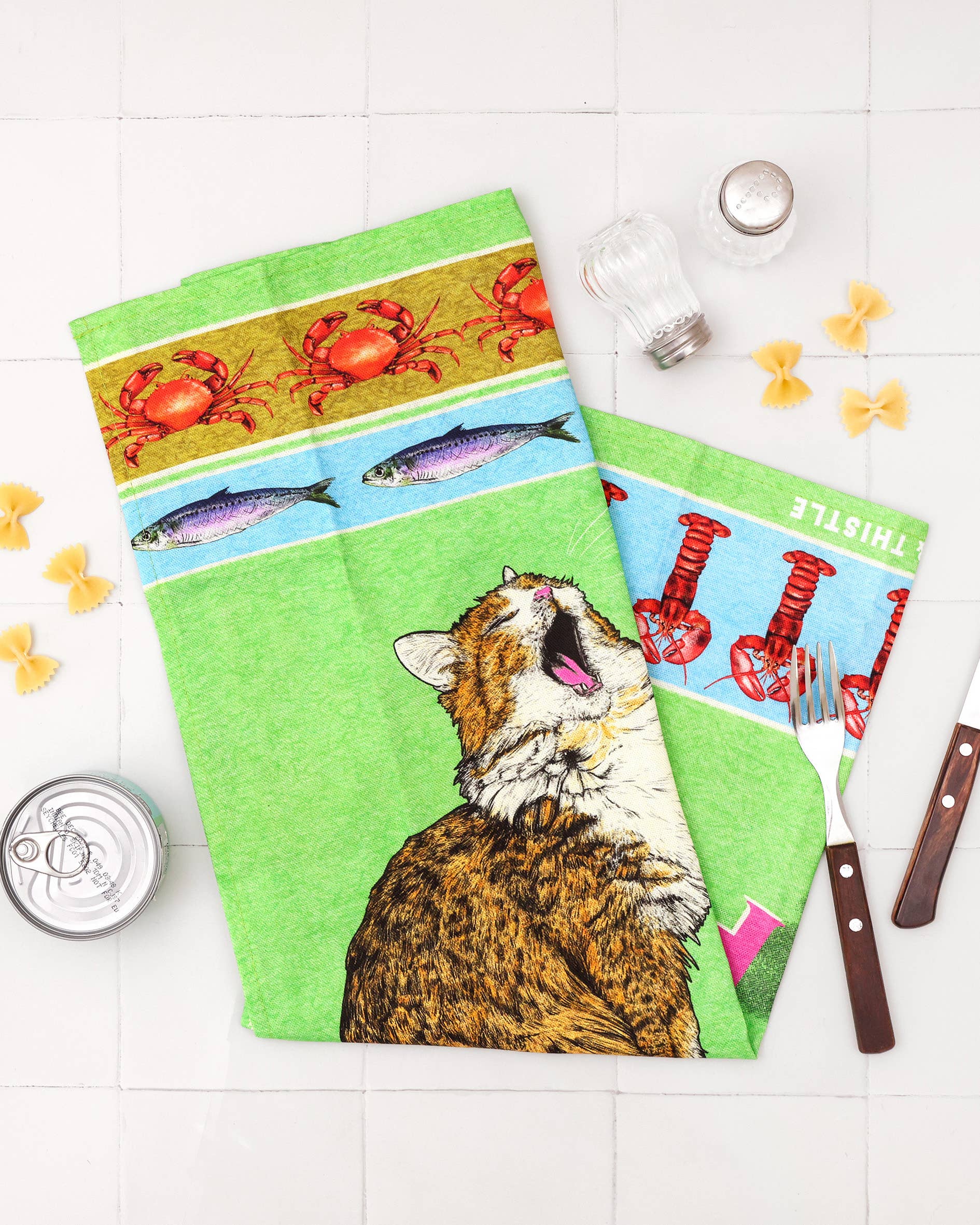 Feed The Cat Tea Towel | 100% Cotton Dish Towel