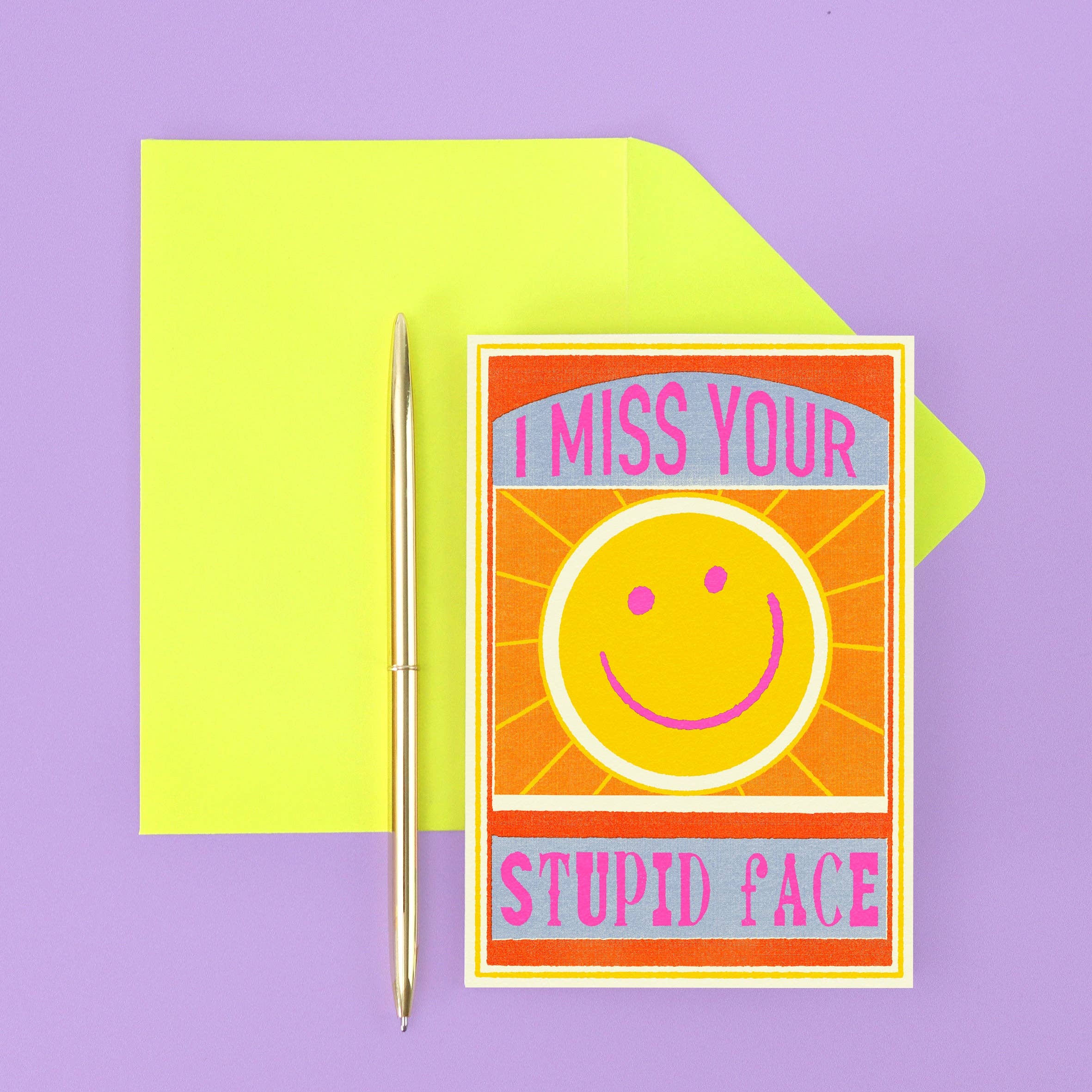 Miss Your Stupid Face Greeting Card | Thinking Of You | Love