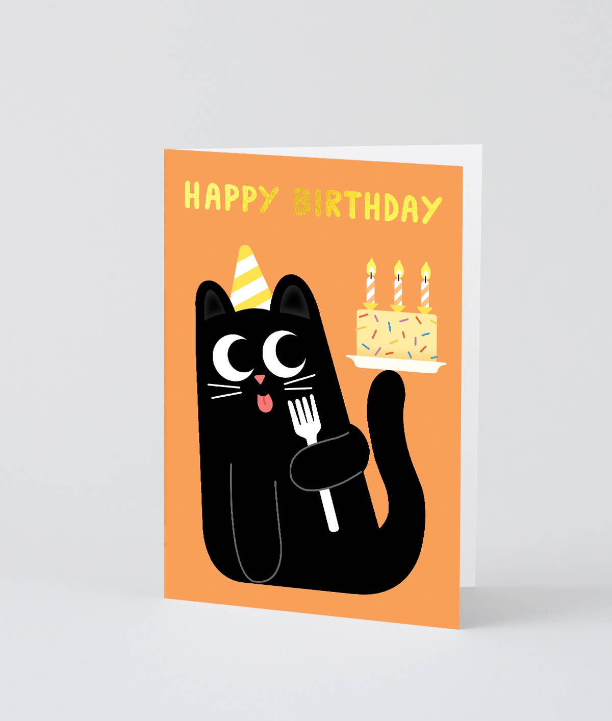 Card Birthday Cat Cake